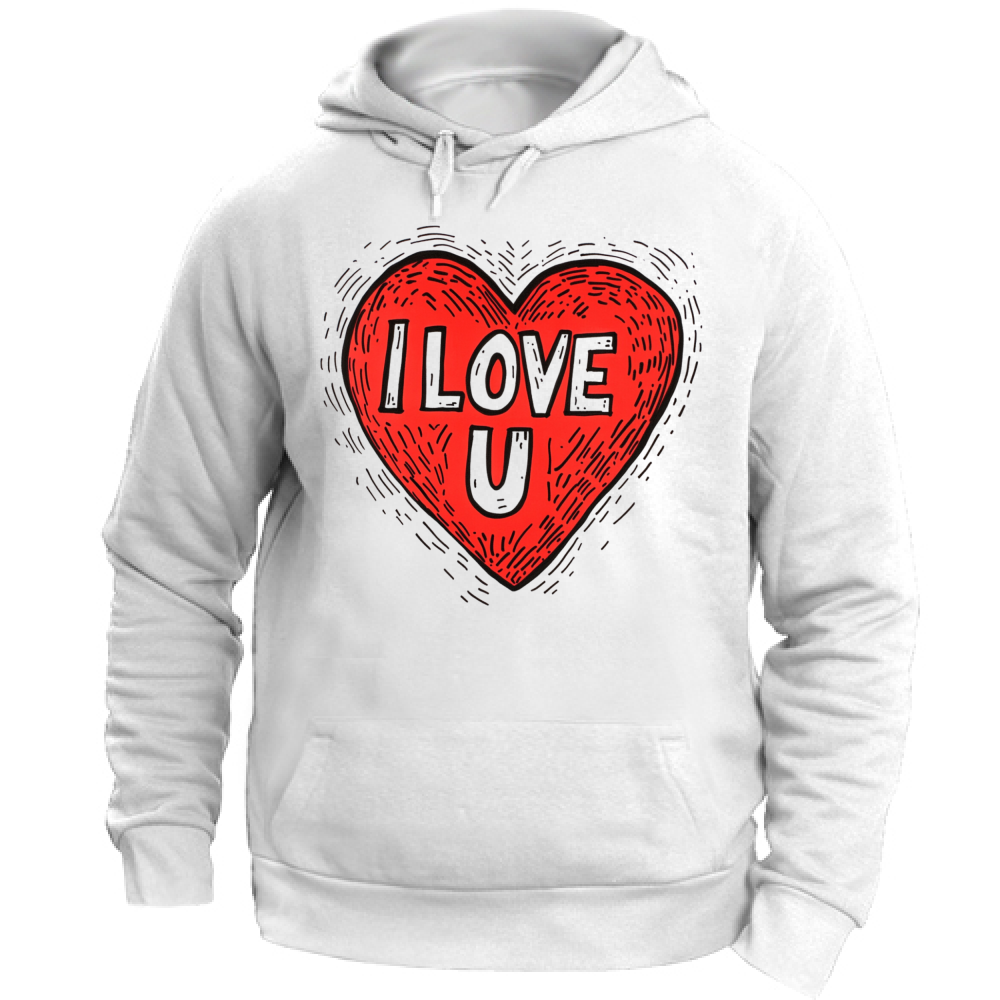 Felpa Unisex con Cappuccio I Love You Haring Style 11 Board 55