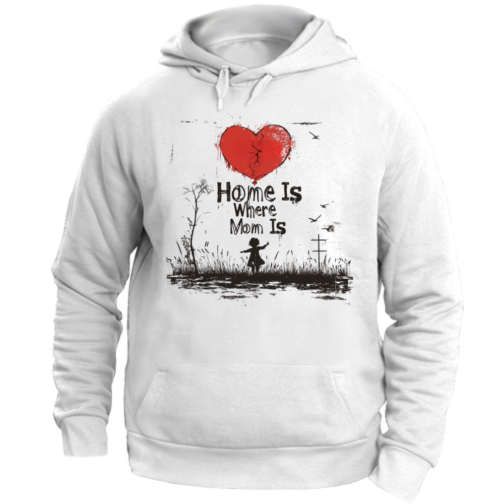 Felpa Unisex con Cappuccio Home Is Where Mom Is Banksy Style