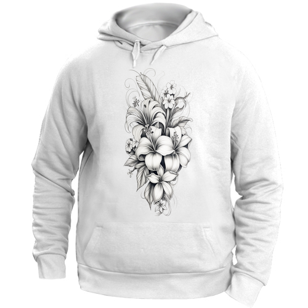 Felpa Unisex con Cappuccio Hawaiian Flowers Board 55