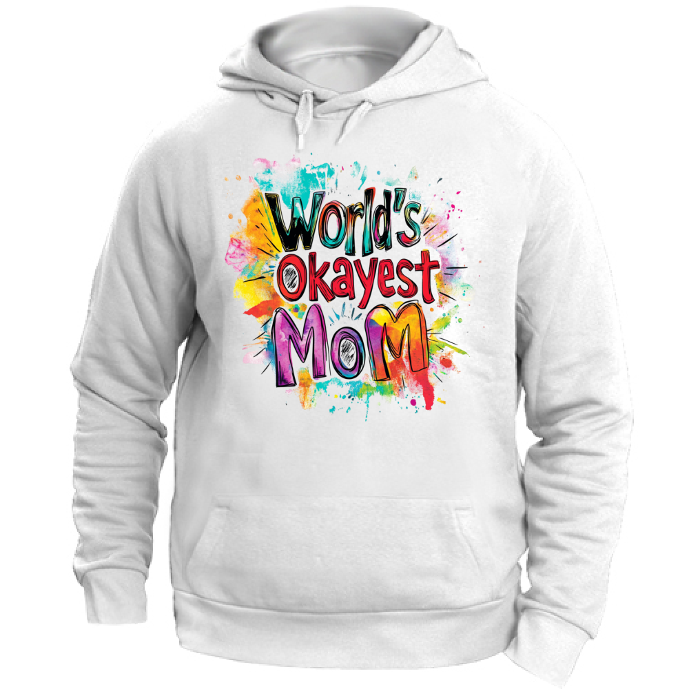Felpa Unisex con Cappuccio Worlds Okayest Mom Warhol Style
