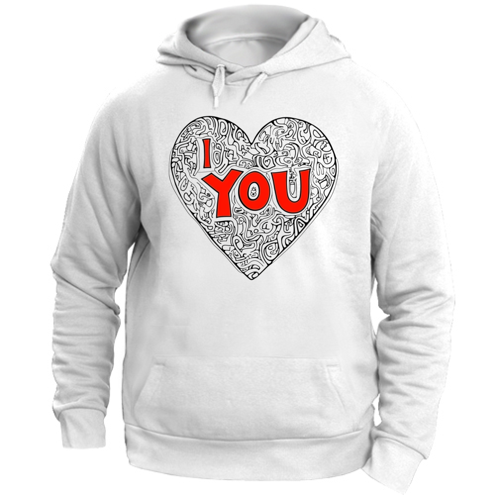 Felpa Unisex con Cappuccio I Love You Haring Style Board 55