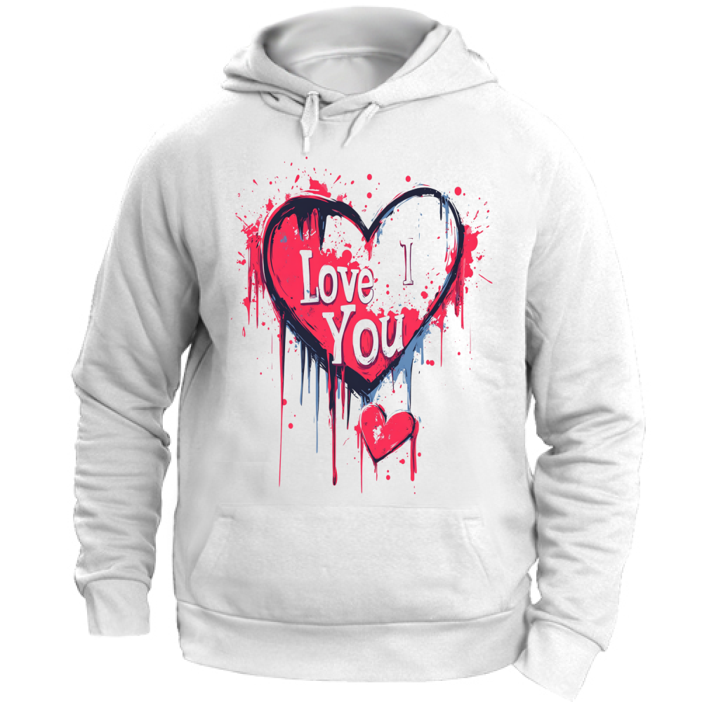 Felpa Unisex con Cappuccio I Love You Banksy Style 5 Board 55