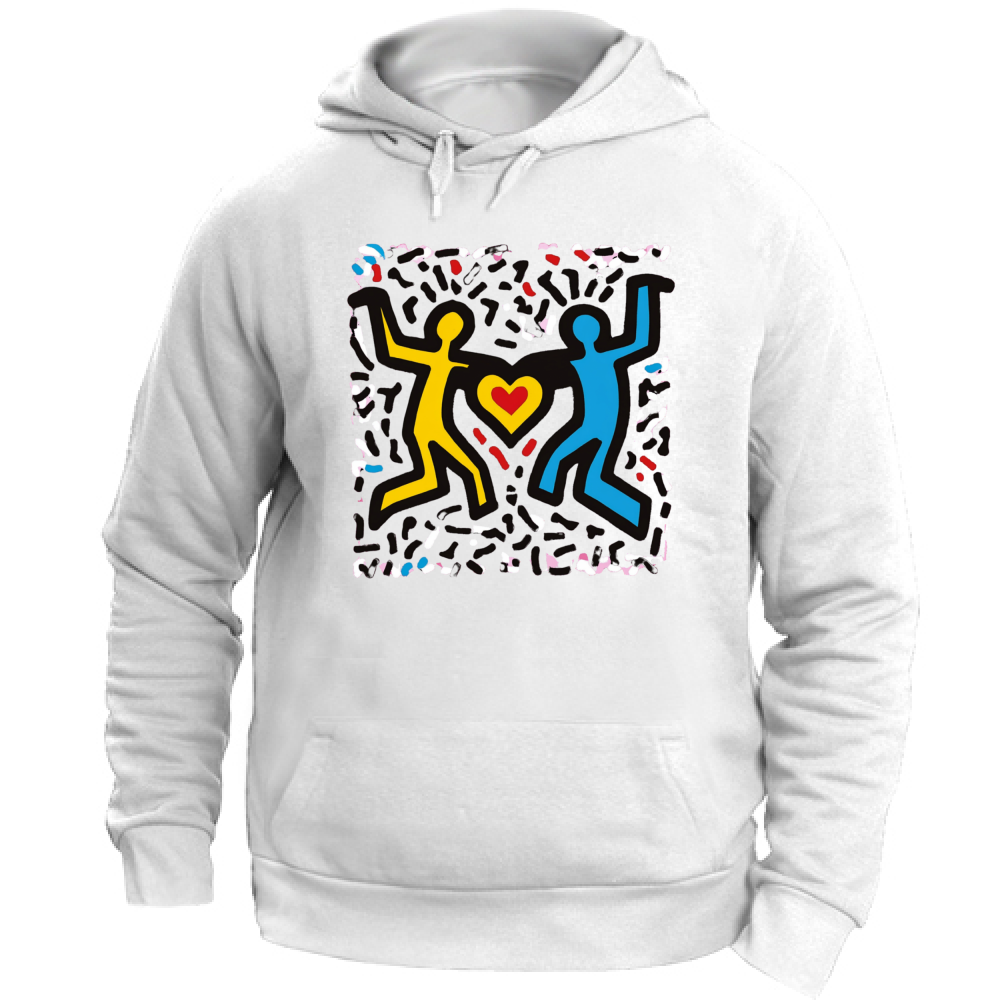 Felpa Unisex con Cappuccio I Love You Haring Style 3 Board 55