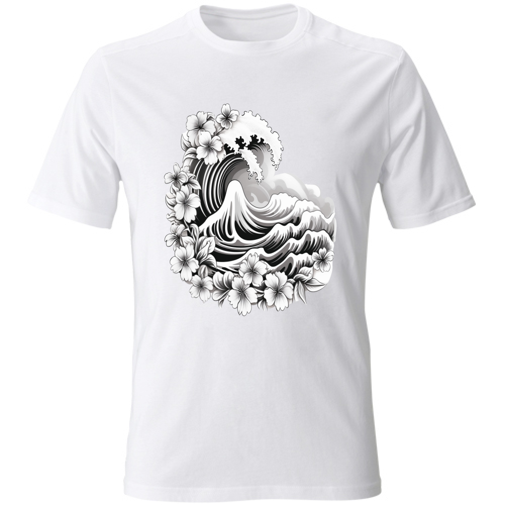 T-Shirt Unisex Waves and Flowers Board 55