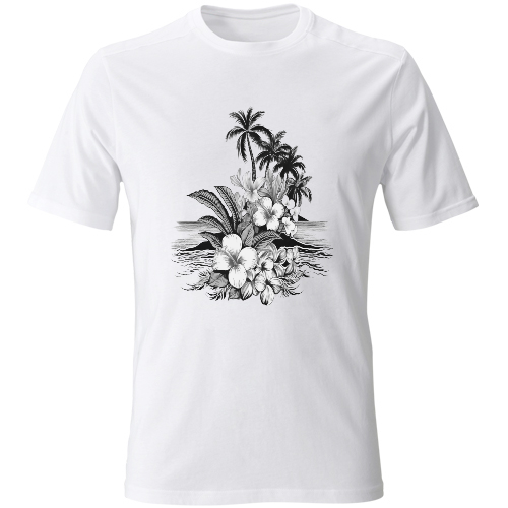 T-Shirt Unisex Palms and Flowers Board 55