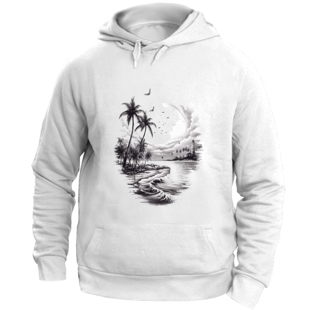 Felpa Unisex con Cappuccio Palms and Lighthouse Board 55