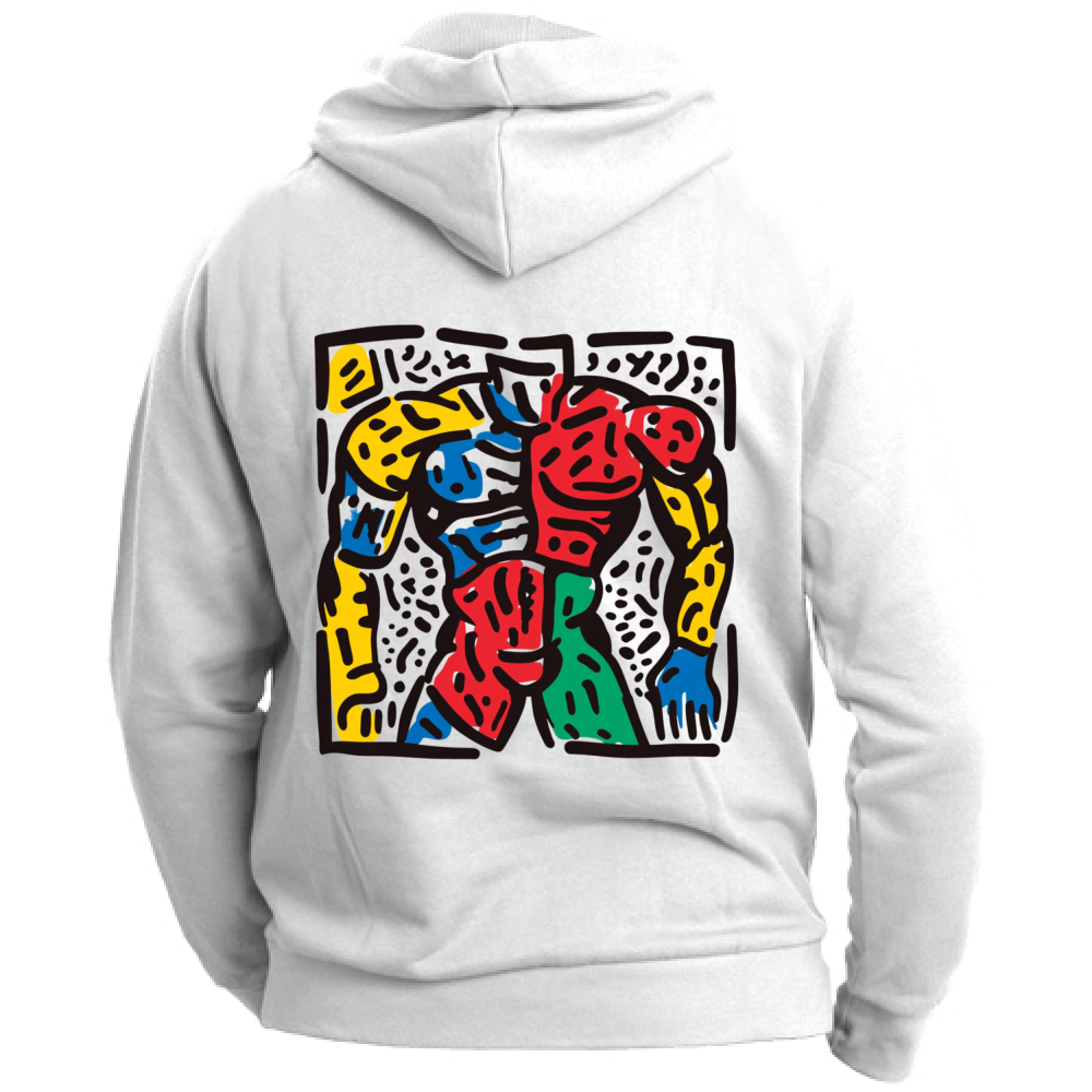 Felpa Unisex con Cappuccio Blood Sweat Reps Haring Style Board 55