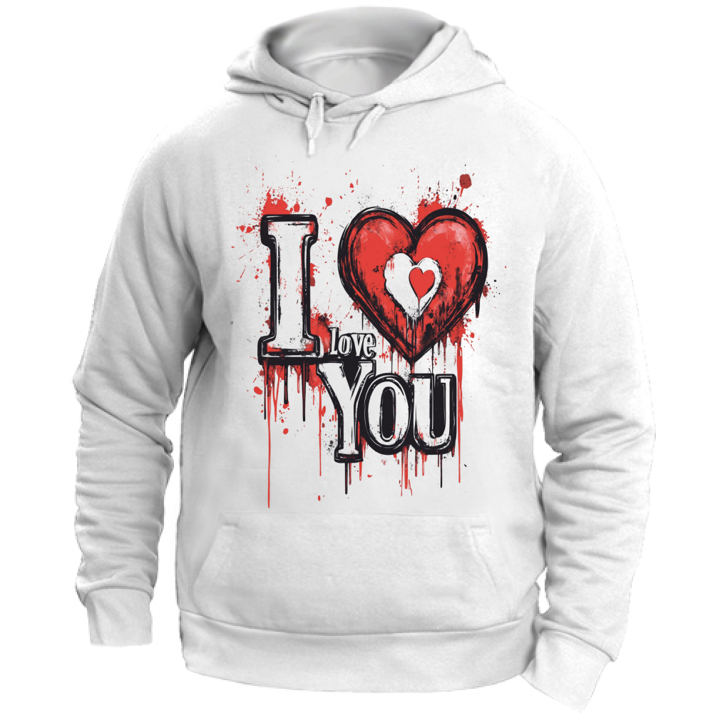 Felpa Unisex con Cappuccio I Love You Banksy Style 4 Board 55
