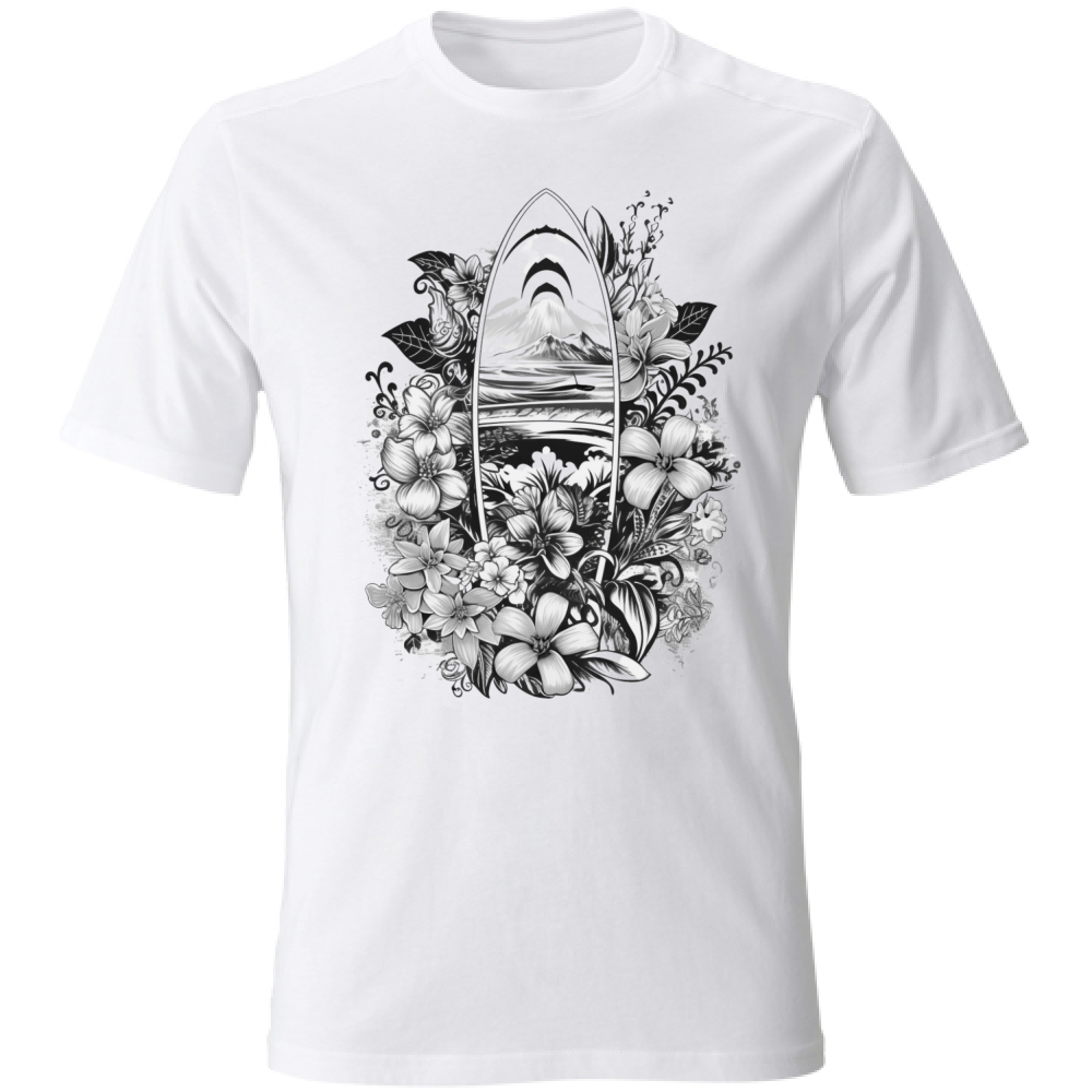T-Shirt Unisex Surf and Flowers Board 55
