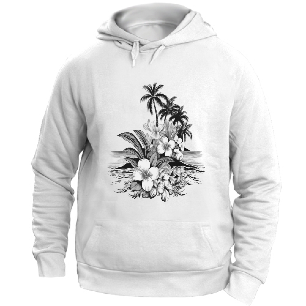 Felpa Unisex con Cappuccio Palms and Flowers Board 55