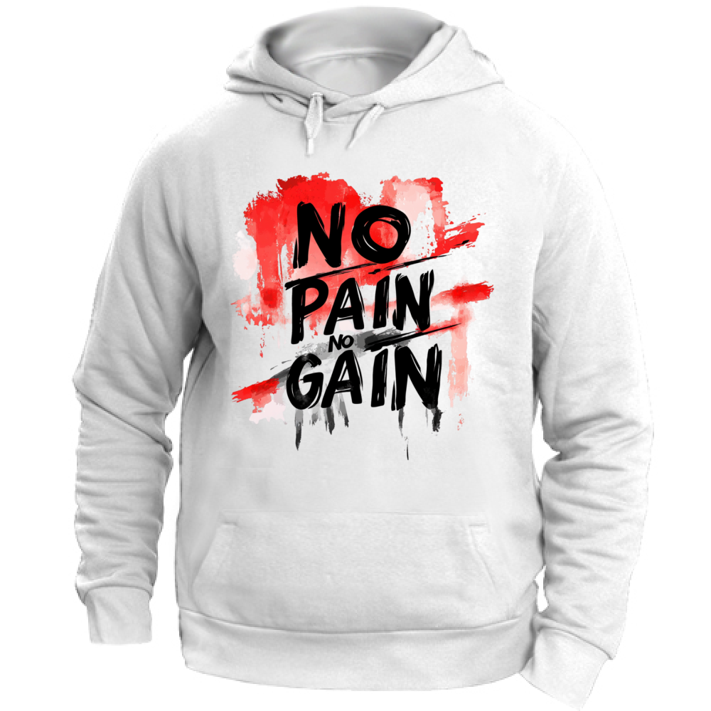 Felpa Unisex con Cappuccio No Pain No Gain Banksy Style Board 55