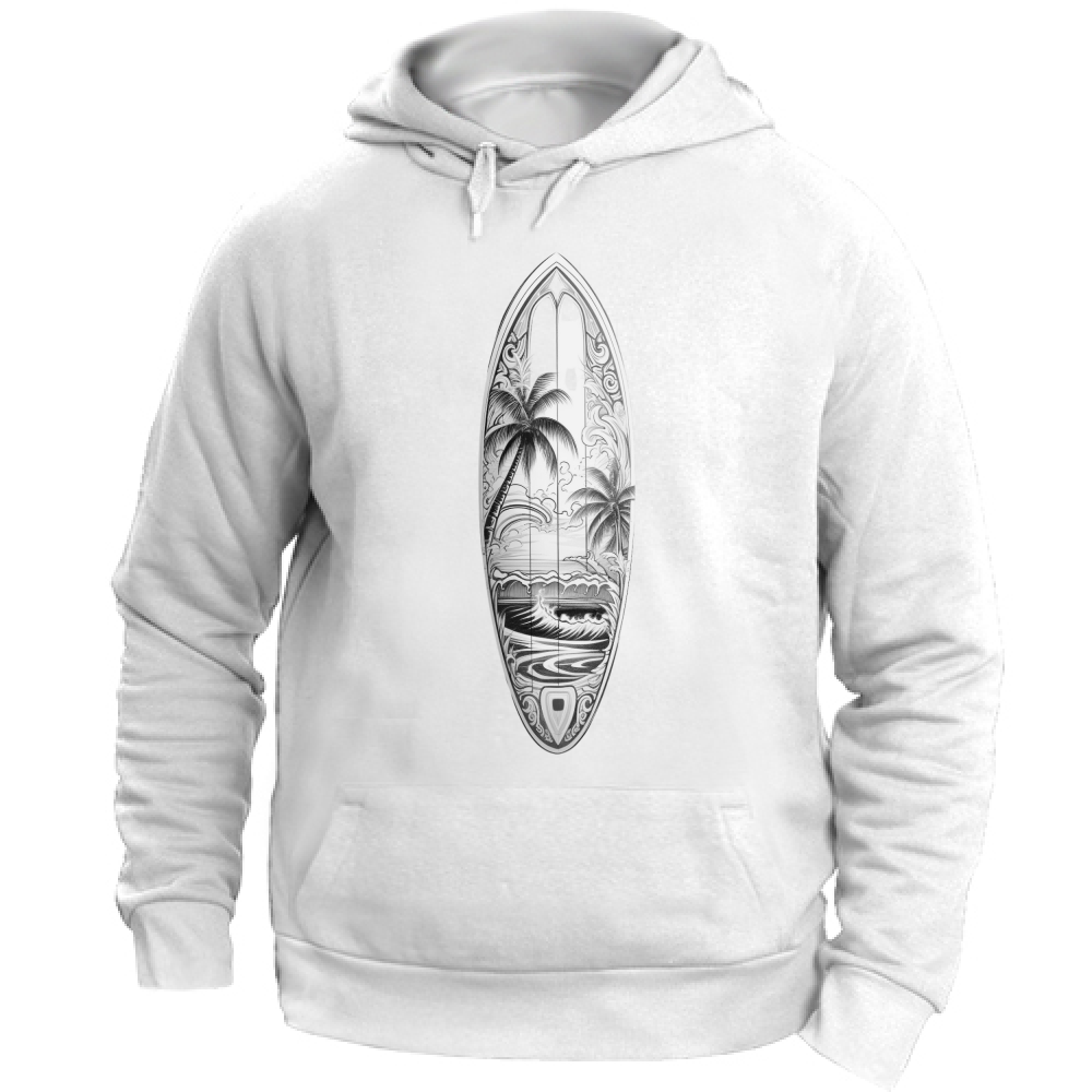 Felpa Unisex con Cappuccio Palm and Surf Board 55