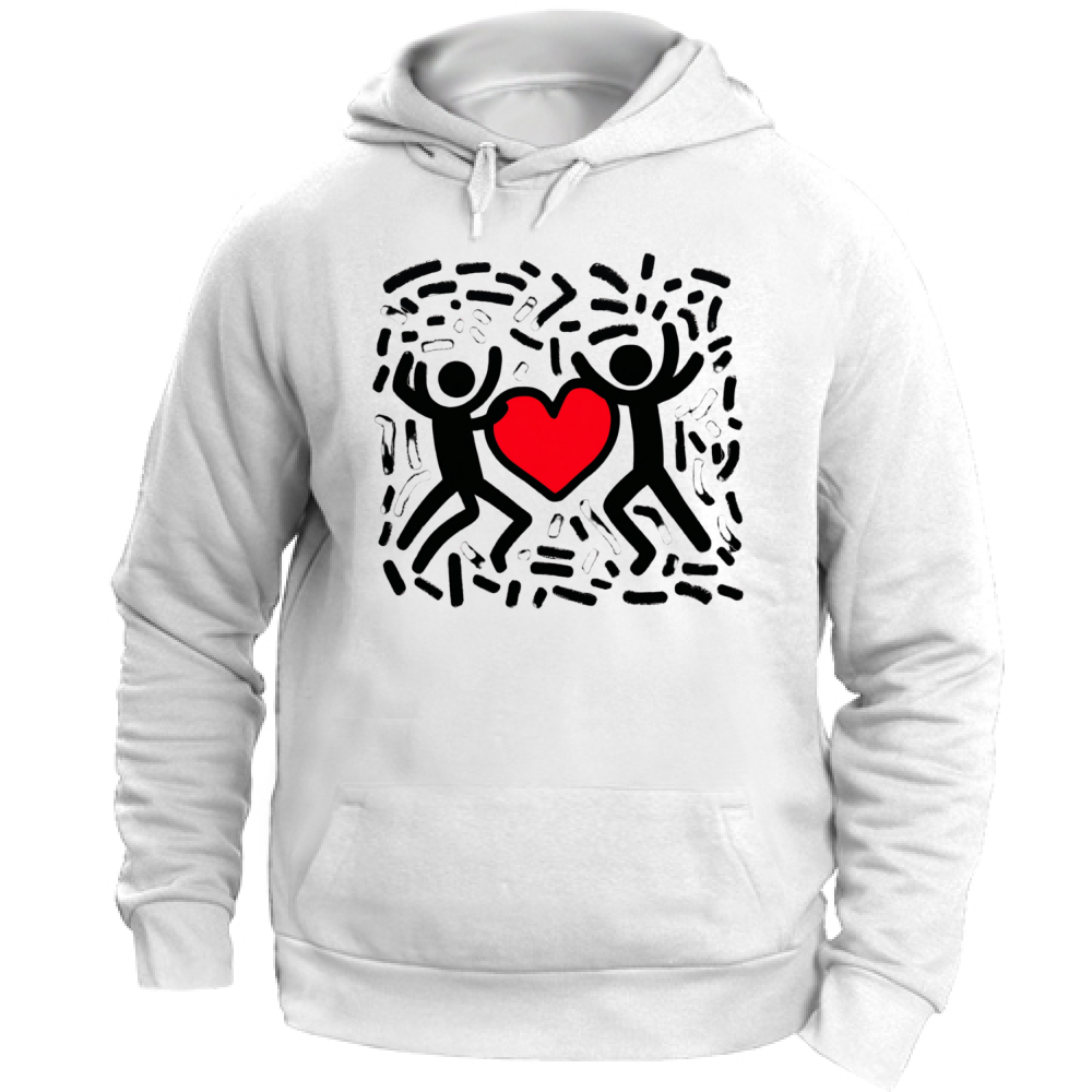 Felpa Unisex con Cappuccio I Love You Haring Style 6 Board 55