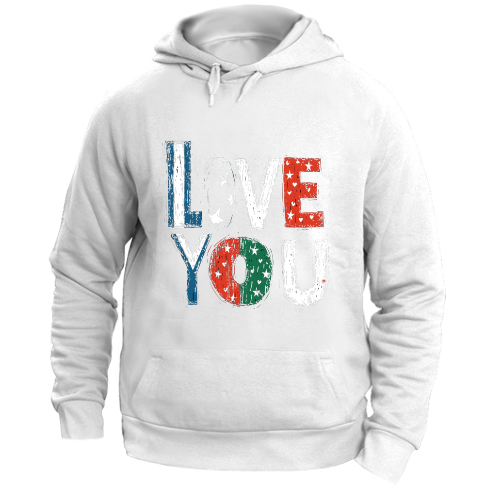 Felpa Unisex con Cappuccio I Love You Pop Art Style 3 Board 55