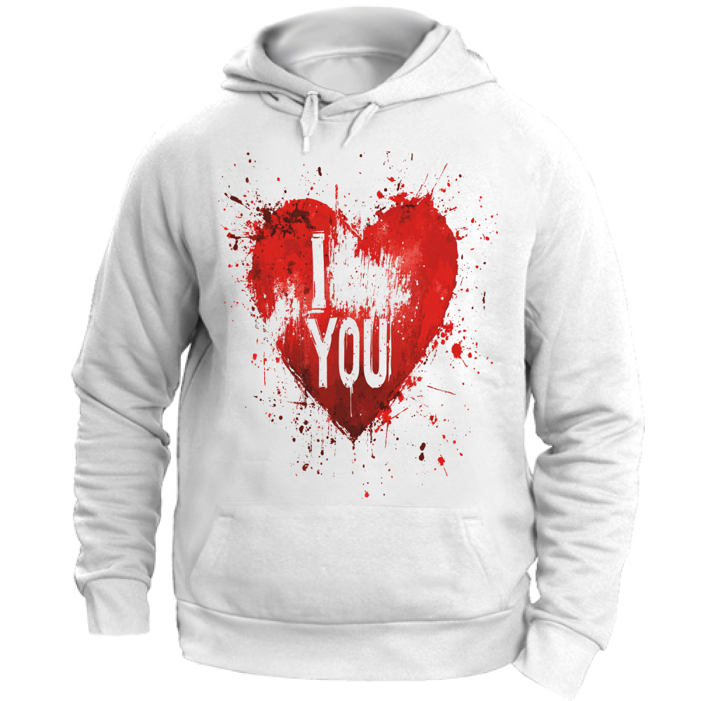 Felpa Unisex con Cappuccio I Love You Street Art Style 2 Board 55