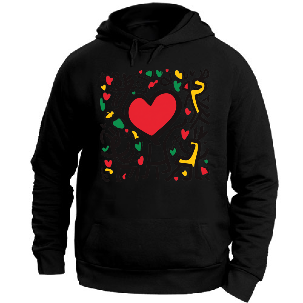 Felpa Unisex con Cappuccio I Love You Haring Style 9 Board 55