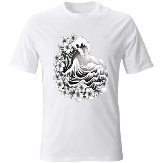 T-Shirt Unisex Waves and Flowers Board 55