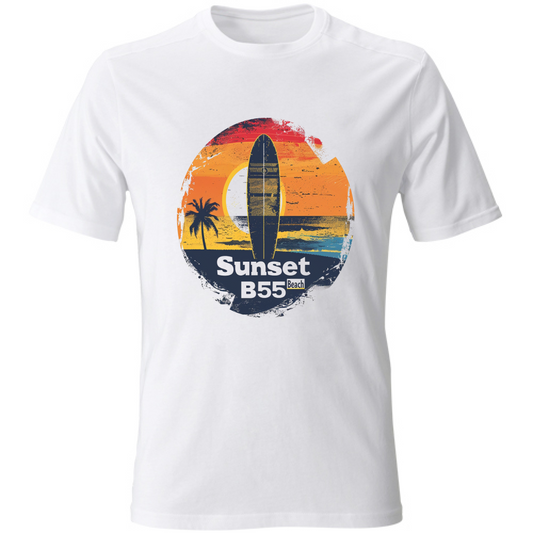 T-Shirt Unisex Sunset Beach Board 55