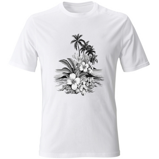 T-Shirt Unisex Palms and Flowers Board 55