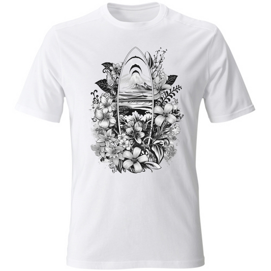T-Shirt Unisex Surf and Flowers Board 55