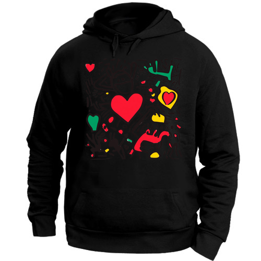 Felpa Unisex con Cappuccio I Love You Haring Style 10 Board 55