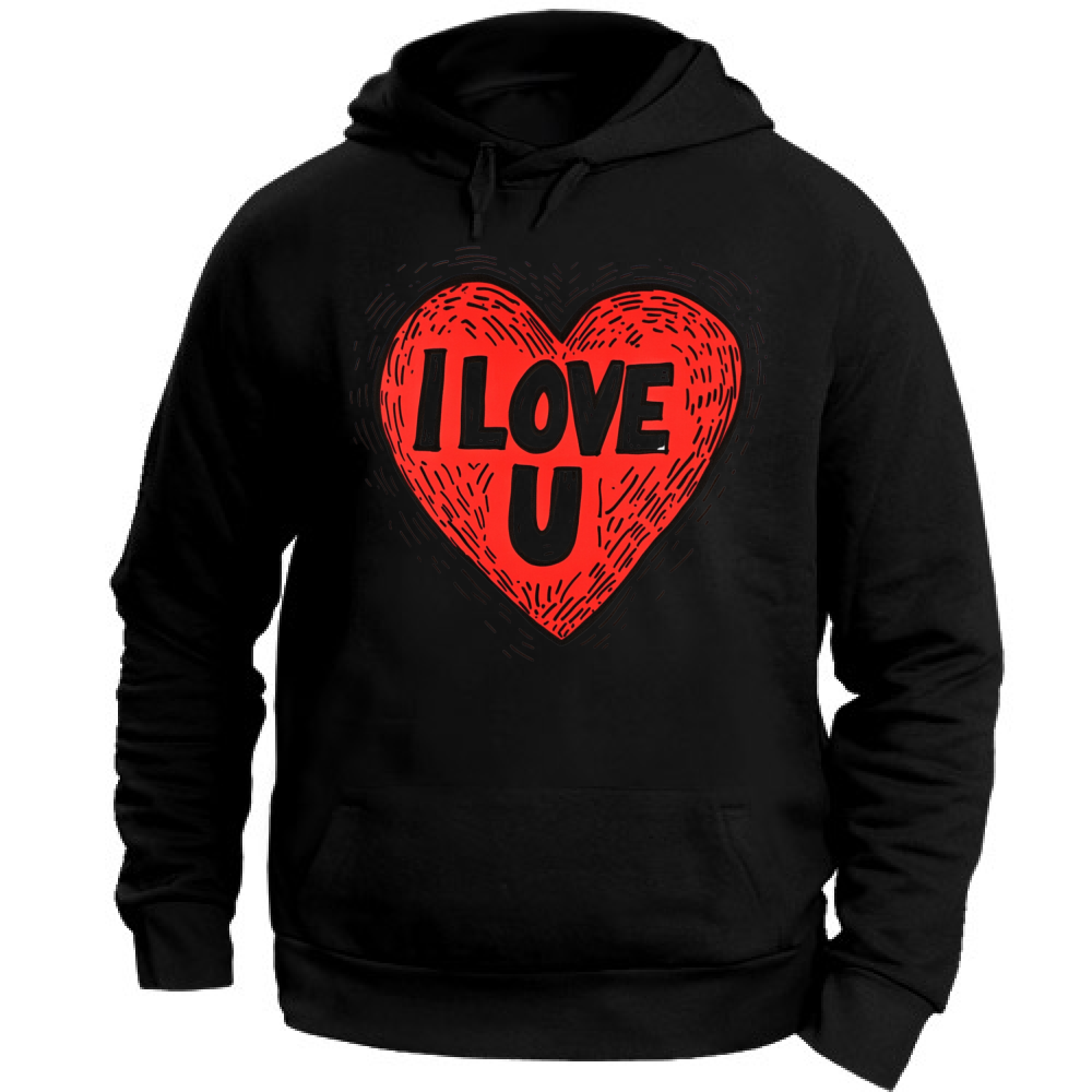 Felpa Unisex con Cappuccio I Love You Haring Style 11 Board 55