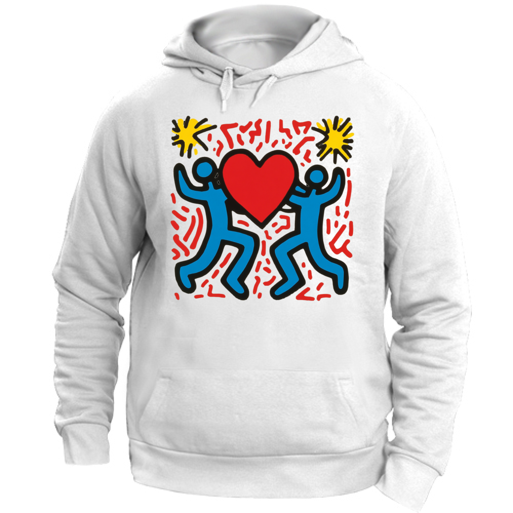 Felpa Unisex con Cappuccio I Love You Haring Style 5 Board 55