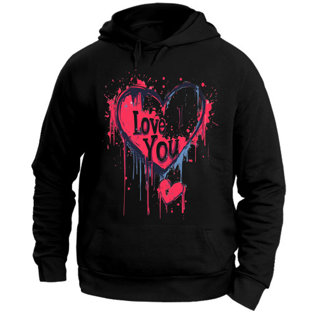 Felpa Unisex con Cappuccio I Love You Banksy Style 5 Board 55